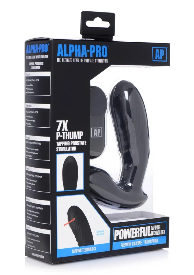 ALPHAPRO Male Sex Toys AlphaPro 7x PThump Rechargeable Vibrating Tapping Silicone Prostate Stimulator ALPHAPRO Male Sex Toys AlphaPro 7x PThump Rechargeable Vibrating Tapping Silicone Prostate Stimulator