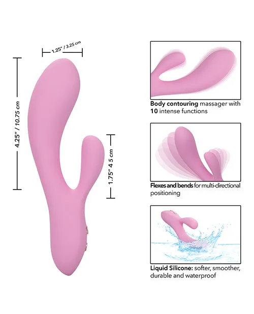 California Exotic Novelties Vibrators Contour Zoie Flexible Dual Massager Pink