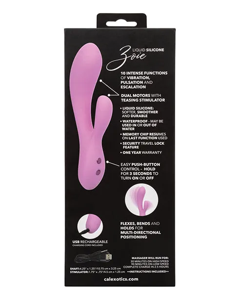 California Exotic Novelties Vibrators Contour Zoie Flexible Dual Massager Pink