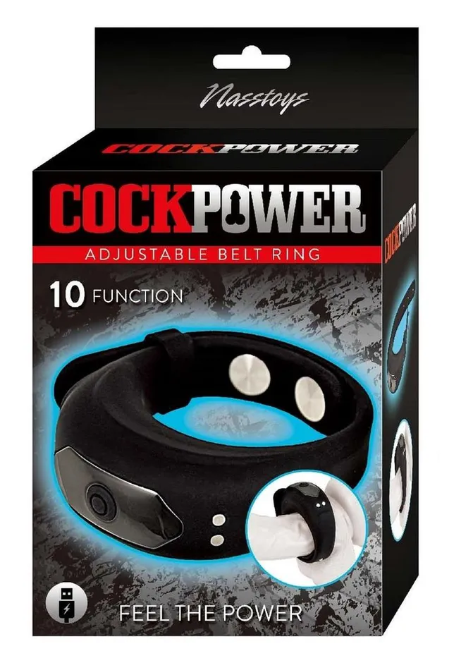 CockPower Male Sex Toys Cockpower Adjustable Belt Rechargeable Silicone Cock Ring CockPower Male Sex Toys Cockpower Adjustable Belt Rechargeable Silicone Cock Ring