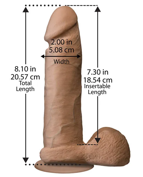 Female Sex Toys Doc Johnson Realistic 8 Ultraskyn Cock with Balls Brown