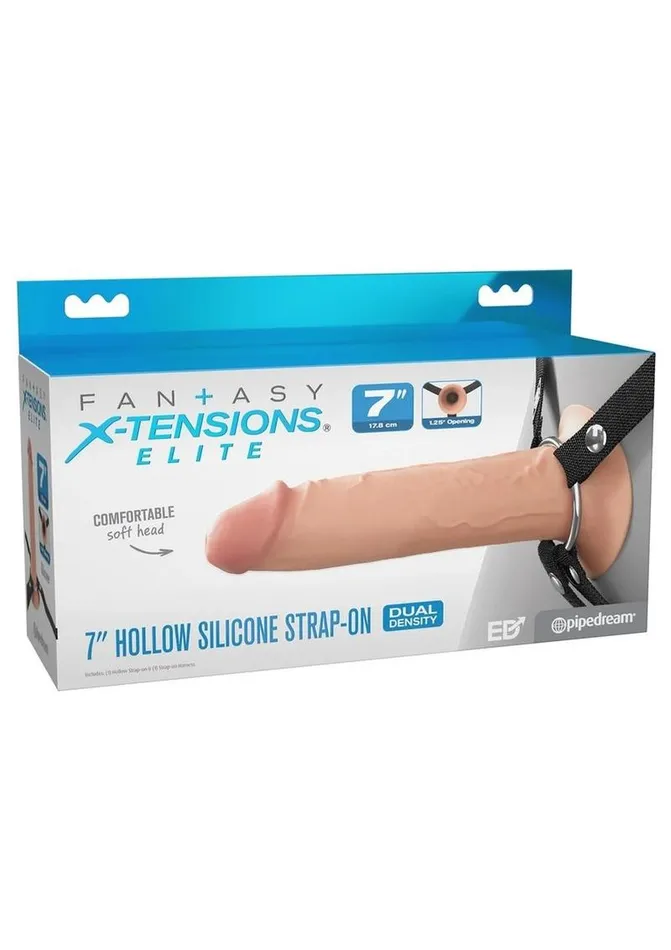Female Sex Toys Fantasy XTensions Fantasy XTensions Elite Silicone Dual Density Hollow StrapOn