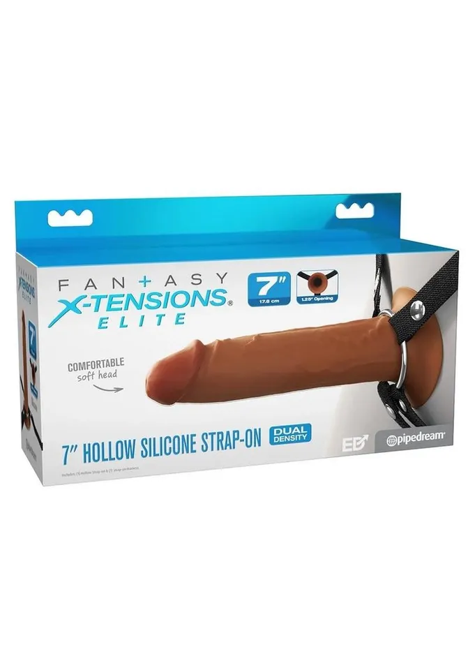 Female Sex Toys Fantasy XTensions Fantasy XTensions Elite Silicone Dual Density Hollow StrapOn