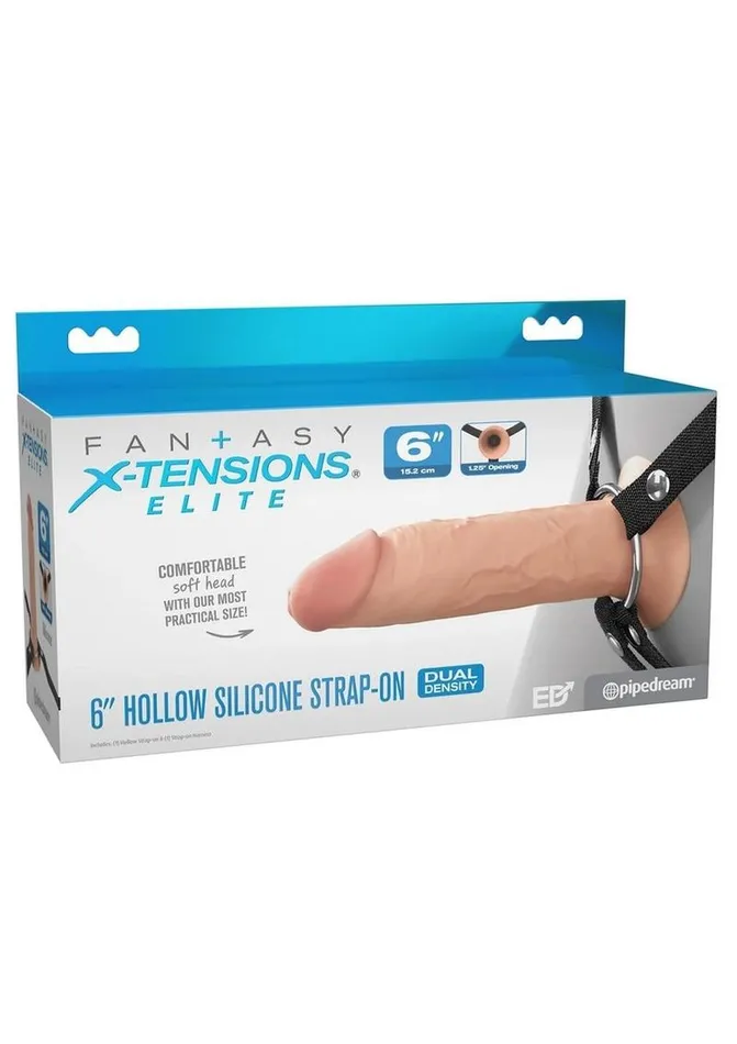 Female Sex Toys Fantasy XTensions Fantasy XTensions Elite Silicone Dual Density Hollow StrapOn