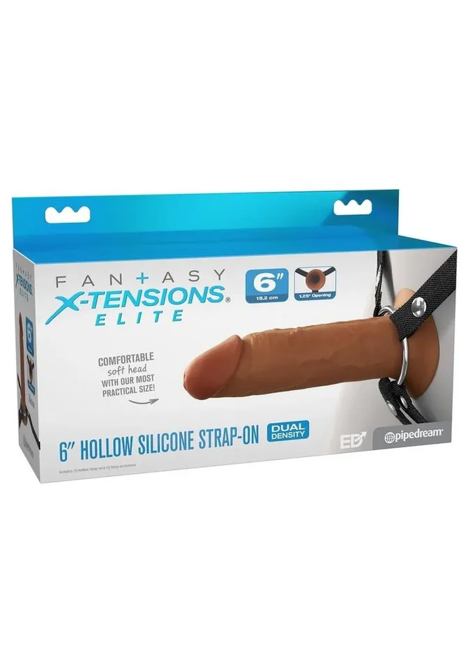 Female Sex Toys Fantasy XTensions Fantasy XTensions Elite Silicone Dual Density Hollow StrapOn