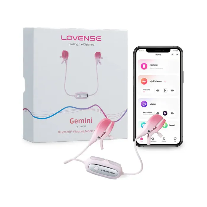 Hytto Pte Ltd Lovense Gemini Vibrating Nipple Clamps Pink Vibrators