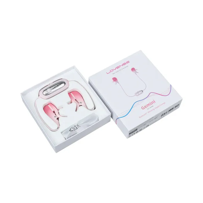 Hytto Pte Ltd Lovense Gemini Vibrating Nipple Clamps Pink Vibrators