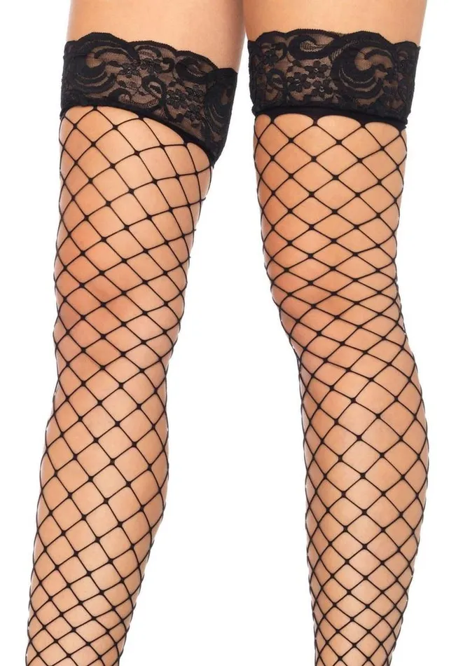 Leg Avenue Female Sex Toys Leg Avenue Fence Net Stocking with Lace Top