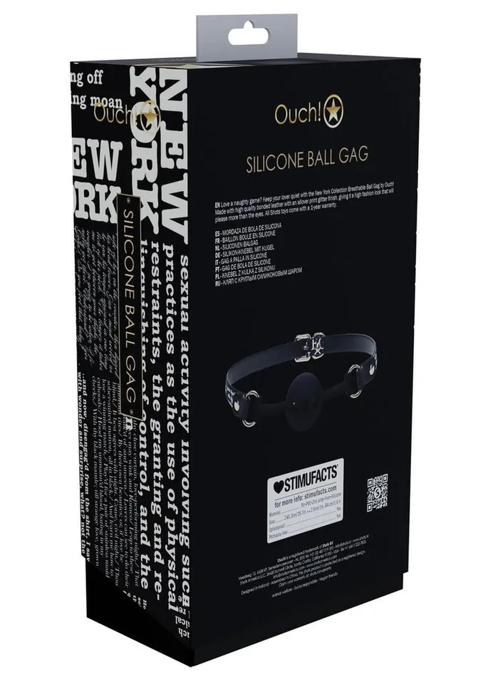 Male Sex Toys Ouch Ouch Ny Collection Silicone Ball Gag