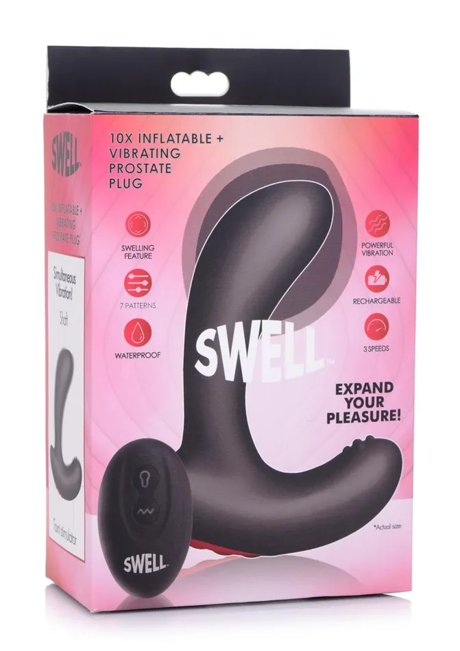 Male Sex Toys SWELL Swell 10x Inflatable Vibrating Silicone Rechargeable Prostate Plug