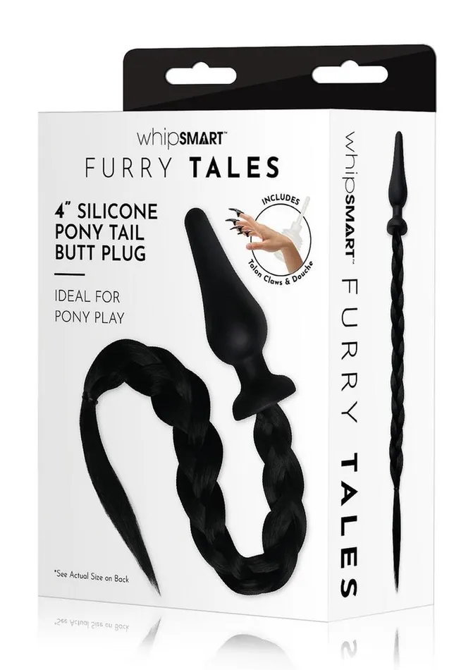 Male Sex Toys WhipSmart Silicone Plug 4in with Pony Tail Whipsmart