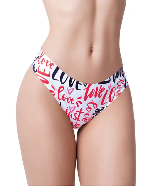 Mememe Love Message Printed Thong Medium Mememe Usa LLC Vibrators
