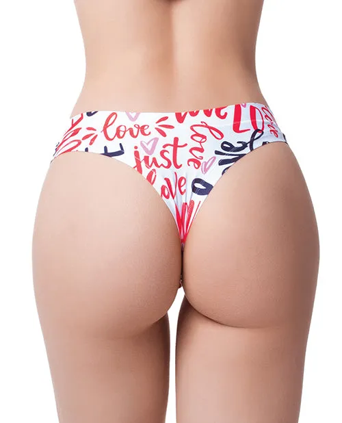 Mememe Love Message Printed Thong Medium Mememe Usa LLC Vibrators