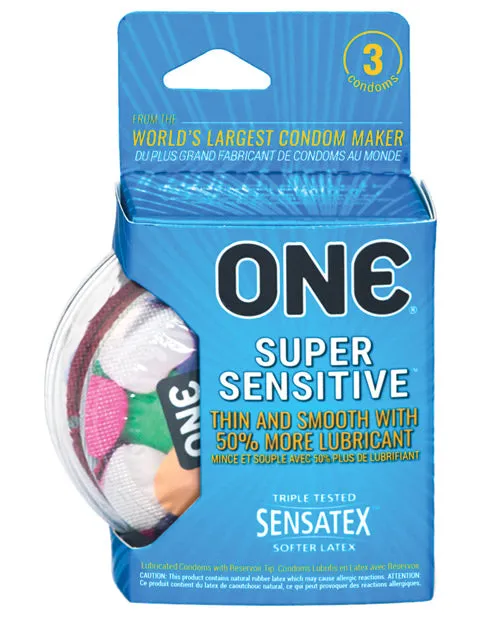 ONE Super Sensitive Condoms 3pk ONE Male Sex Toys
