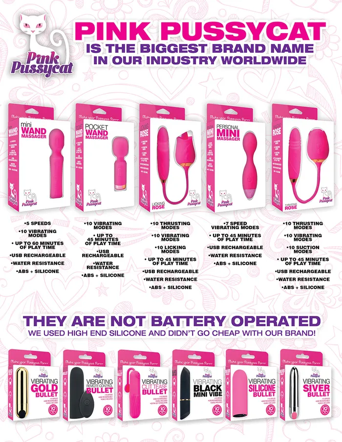 Pink Pussycat Vibrators Pink Pussycat Vibrating Bullet Gold