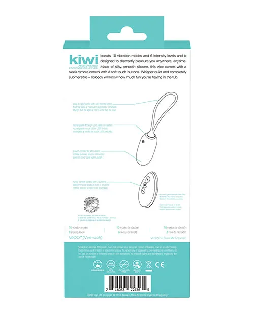 Savvy Co VeDO Kiwi Rechargeable Insertable Bullet Tease Me Turquoise Vibrators