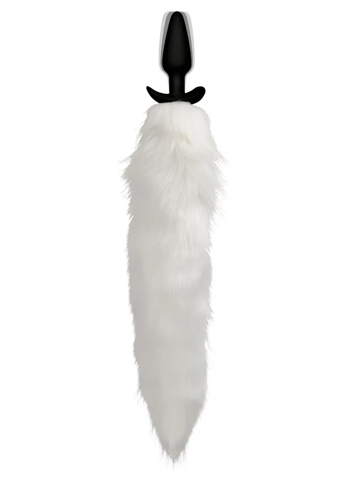 Tailz Vibrating White Fox Tail Slender Anal Plug TAILZ Male Sex Toys