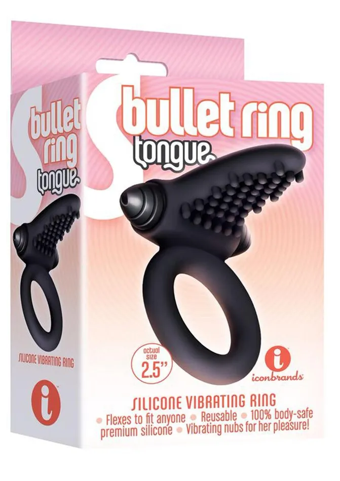 The 9s SBullet Ring Tongue Silicone Vibrating Cock Ring THE 9S Male Sex Toys