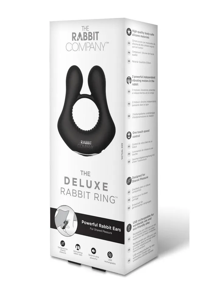 The Deluxe Rabbit Ring Rechargeable Silicone Couples Ring The Rabbit Company Female Sex Toys