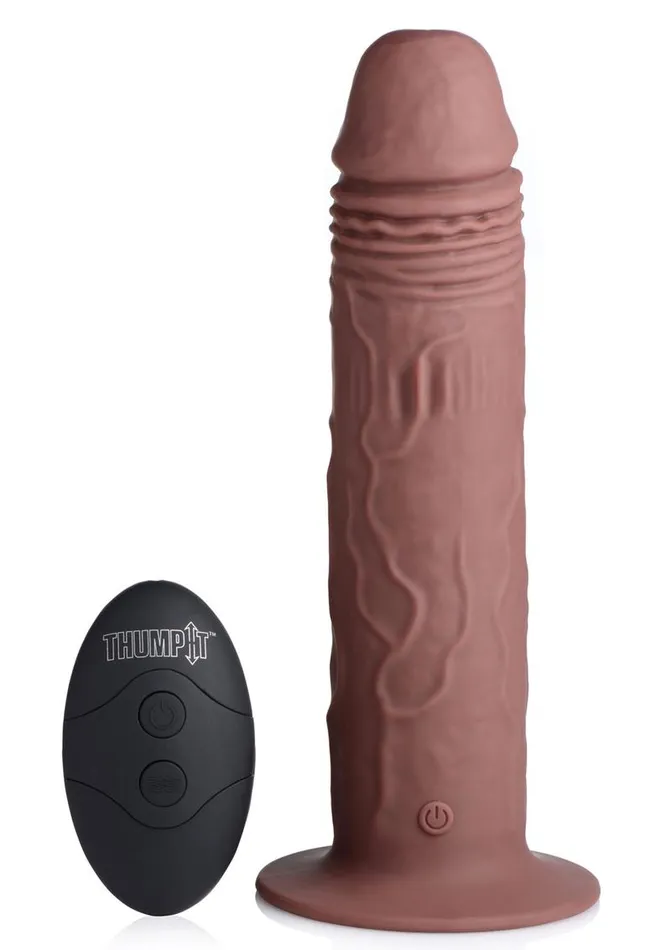 Thump It 7x Remote Control Vibrating and Thumping Silicone Rechargeable Dildo Thumpit Female Sex Toys